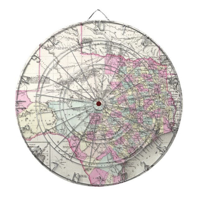 Vintagekarta av Texas (1855) Darttavla (Framsidan)