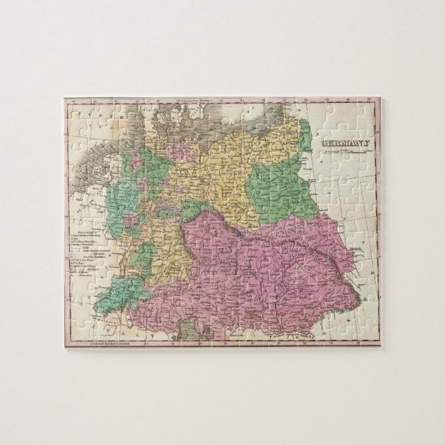 Vintagekarta av Tysklandet (1827) Pussel (Horisontell)