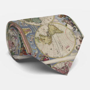 Vintagekarta av världen (1665) slips