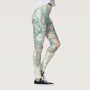 Vintagekarta av världen (1801) leggings