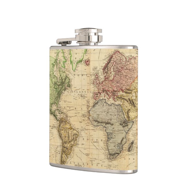 Vintagekarta av världen (1831) fickplunta (Vänster)