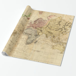 Vintagekarta av världen (1831) presentpapper