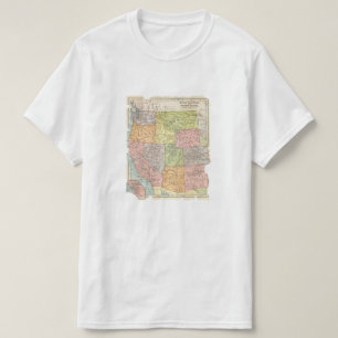 Vintagekarta av västra delstat t-shirt
