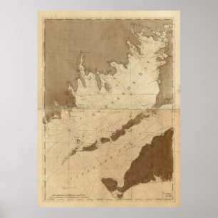 Vintagekarta av vråkfjärden (1776) poster