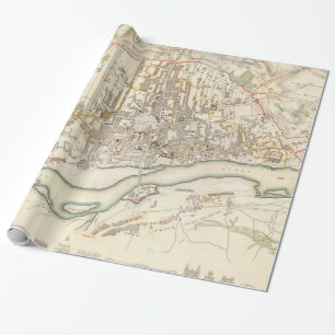 Vintagekarta av Warsaw Polen (1831) Presentpapper