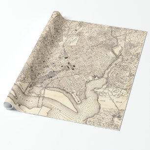 Vintagekarta av Washington D.C. (1900) Presentpapper