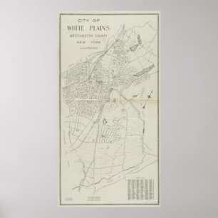 Vintagekarta av White Plains NY (1921) Poster
