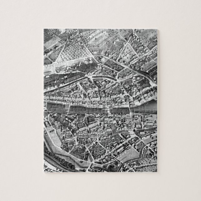 Vintagekarta av Zurich Schweitz (1850) Pussel (Vertikal)