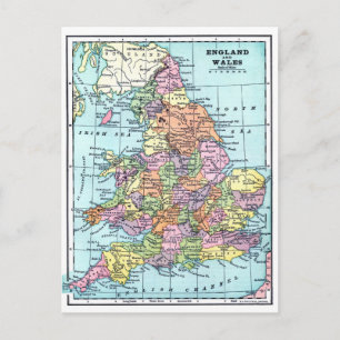 Vintagekarta - England & Wales Vykort