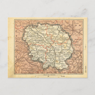 Vintagekarta Frankrike Creuse Vykort
