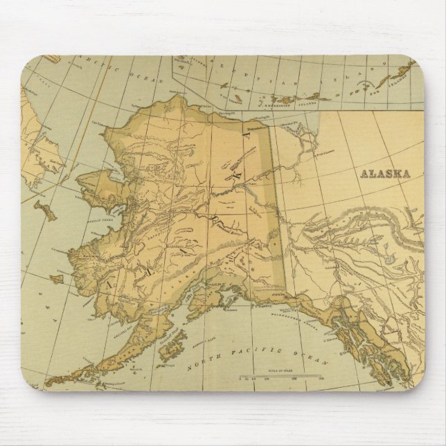 Vintagekarta över Alaska (1894) Musmatta (Framsidan)