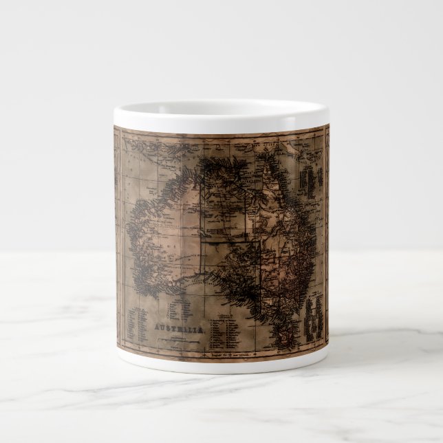 Vintagekarta över Australien Jumbo Mugg (Framsidan)