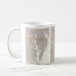 Vintagekarta över Chesapeake Bay (1866) Kaffemugg