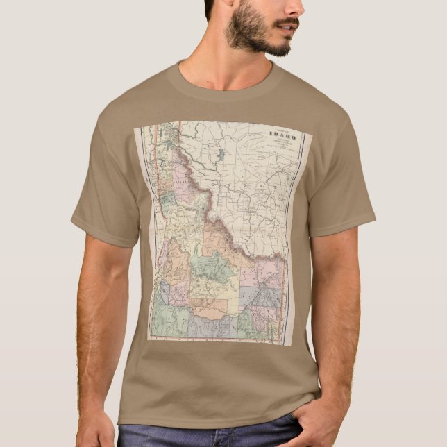 Vintagekarta över Idaho 1901 T Shirt (Framsida)