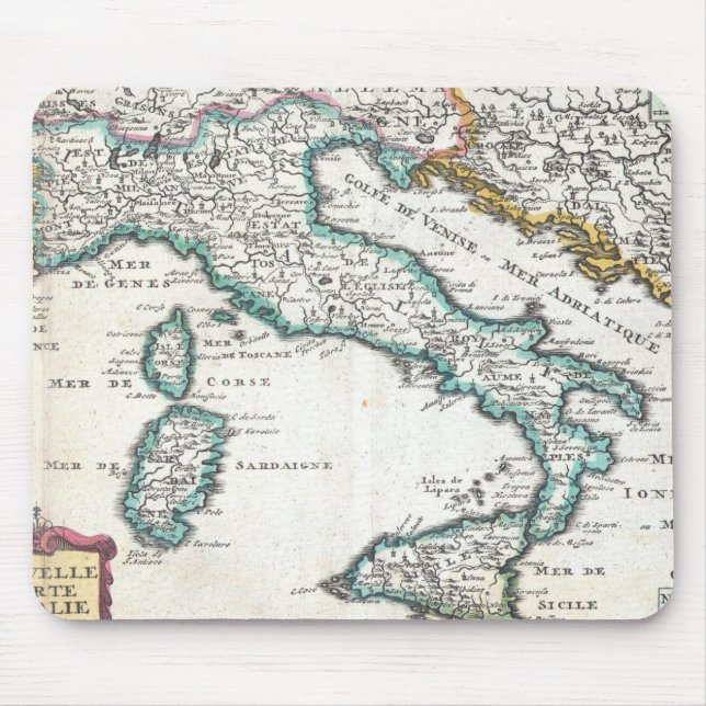 Vintagekarta över Italien (1706) Musmatta (Framsidan)