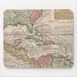 Vintagekarta över Karibien (1732) Musmatta