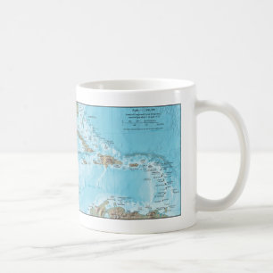 Vintagekarta över Karibien - USA Kaffemugg