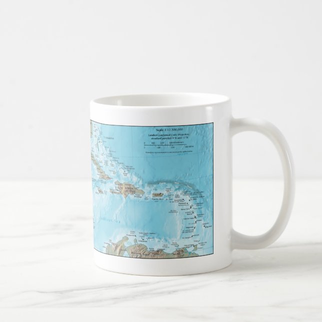 Vintagekarta över Karibien - USA Kaffemugg (Höger)