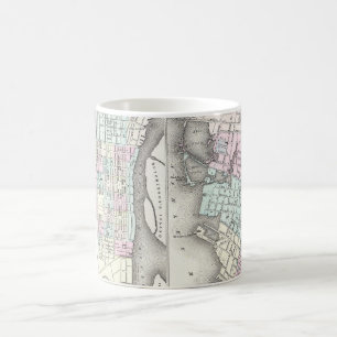 Vintagekarta över Savannah och Charleston (1855) Kaffemugg