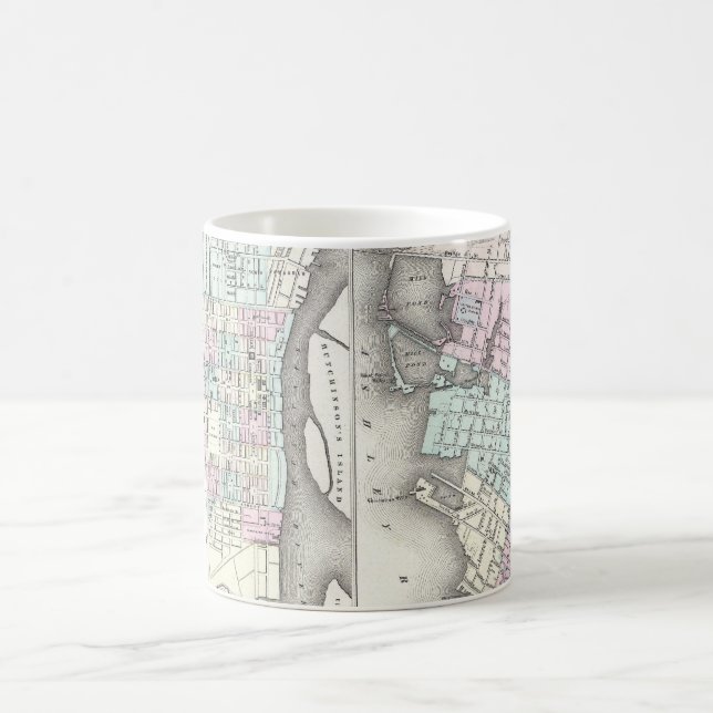 Vintagekarta över Savannah och Charleston (1855) Kaffemugg (Center)