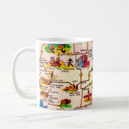 Vintagekarta över South Dakota-mugg Kaffemugg