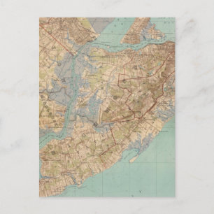 Vintagekarta över Staten Island (1891) Vykort