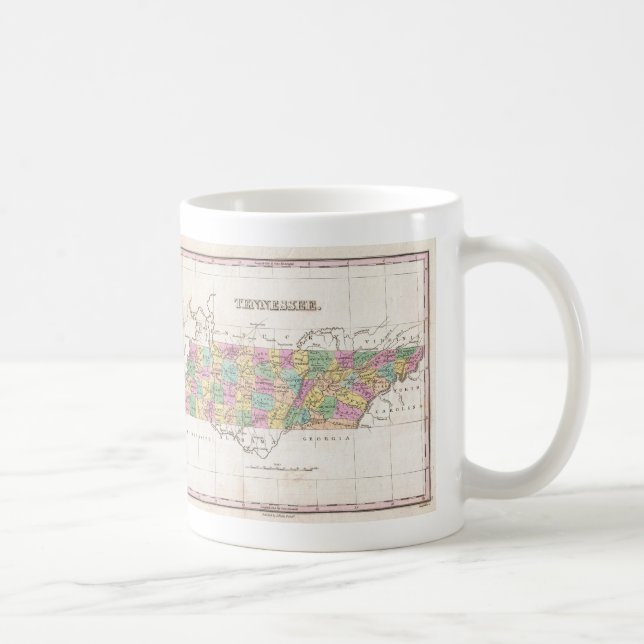 Vintagekarta över Tennessee (1827) Kaffemugg (Höger)