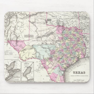 Vintagekarta över Texas (1855) Musmatta