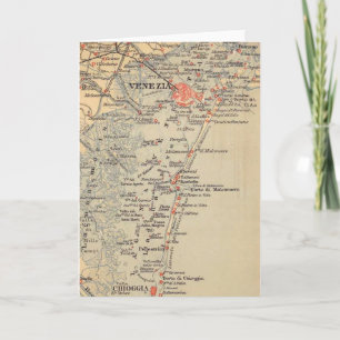 Vintagekarta över Venedig Italien Kort