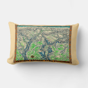 Vintagekarta över Yosemite Lumbarkudde
