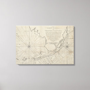 Vintagekartan av Florida stämm (1771) (2) Canvastryck