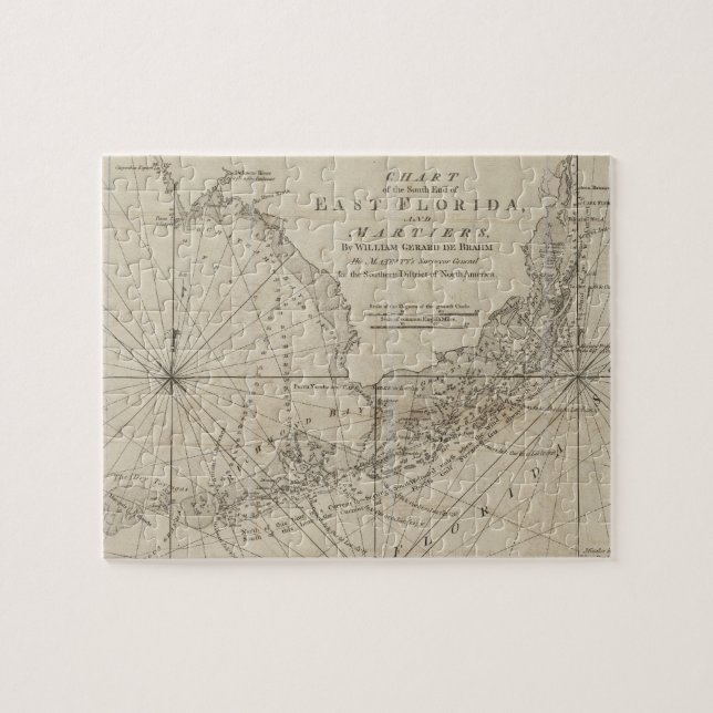 Vintagekartan av Florida stämm (1771) Pussel (Horisontell)