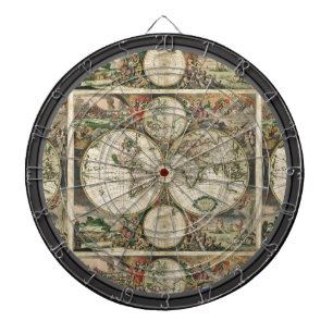Vintagekartan Mång--Uppsätta som mål dartboarde Darttavla