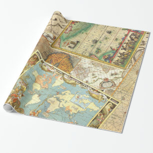 Vintagekartatryck Presentpapper