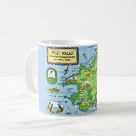 Vintagekartpostkort från västra Wales Kaffemugg