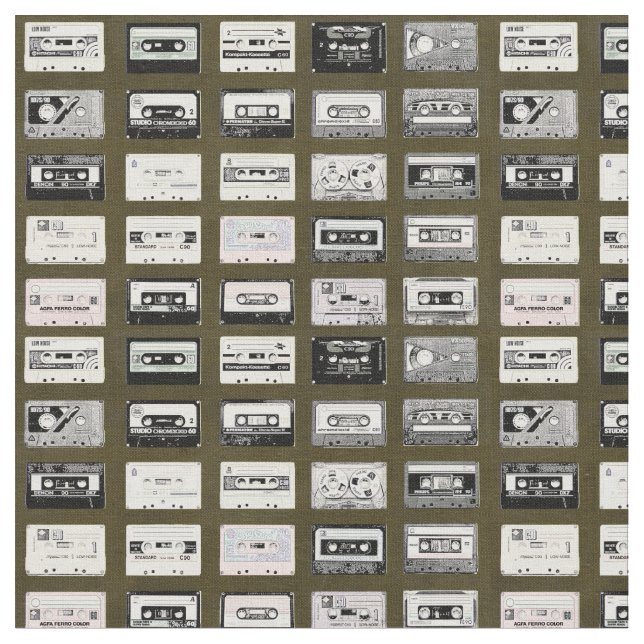 Vintagekassetten tejpar tyg (Närbild)