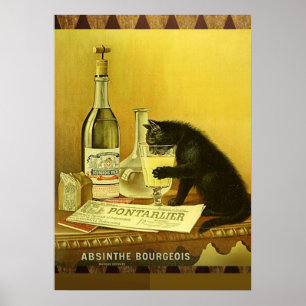 Vintagekatt - Absintheborgare Poster