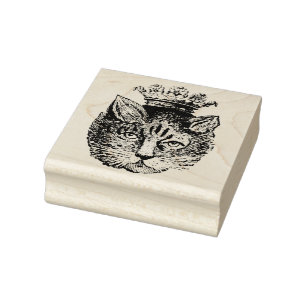 Vintagekatt som ha på sig det Rubber Stämpel