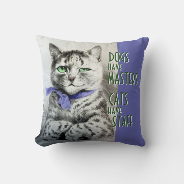 Vintagekatter har att bemanna Wain Kudde (Framsida)