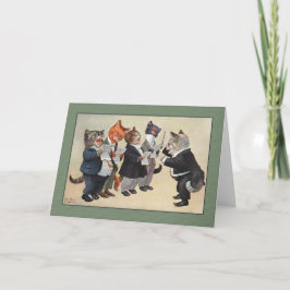 Vintagekatter Julhälsningar kortet, Arthur Thiele Helgkort