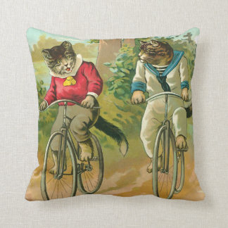 Vintagekatter på cykeln kudde