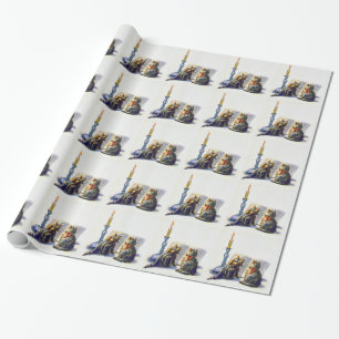 Vintagekatter som slår in papper presentpapper