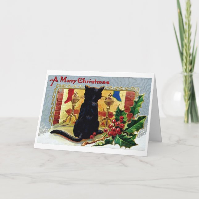 Vintagekattjulkort Helgkort (Framsida)