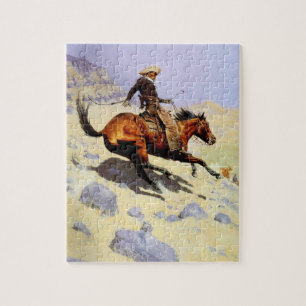 Vintagekavallerimilitär, cowboyen vid Remington Pussel