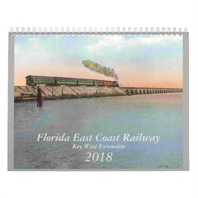 VintageKey West för 2018 kalender järnväg (Omslag)