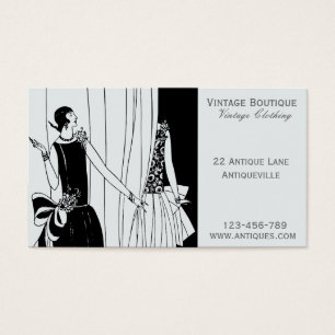 Vintageklädshop vintage modeverksamhet visitkort