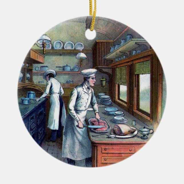 Vintagekockprydnad Julgransprydnad Keramik (Framsidan)