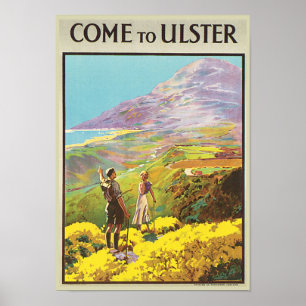 Vintagekomen till Ulster brittiska Isles reser Poster