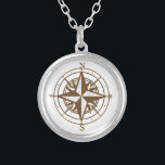 Vintagekompass Silverpläterat Halsband<br><div class="desc">Vintagekompass</div>