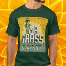 Vintagekonst från fruktlåda för Mr. Grass Sparris